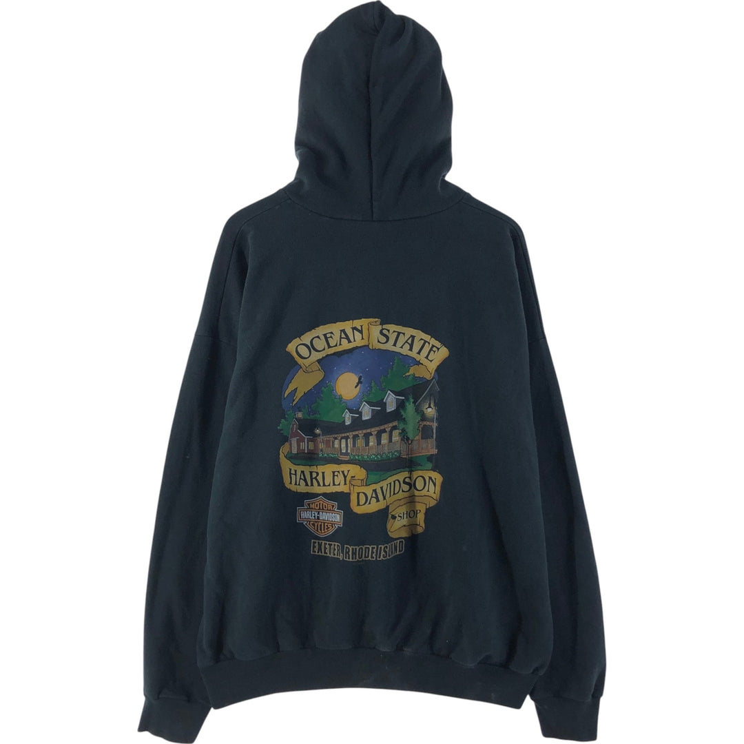 00'S Harley-Davidson Sweatshirt Pullover Hoodie Men's XXL cotton black type Vintage Second Hand