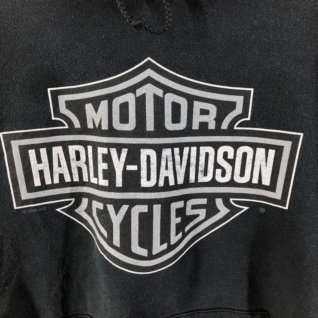 00'S Harley-Davidson Sweatshirt Pullover Hoodie Men's XXL cotton black type Vintage Second Hand