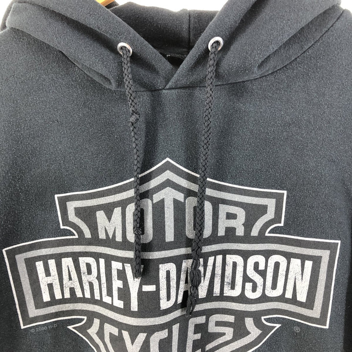 00'S Harley-Davidson Sweatshirt Pullover Hoodie Men's XXL cotton black type Vintage Second Hand