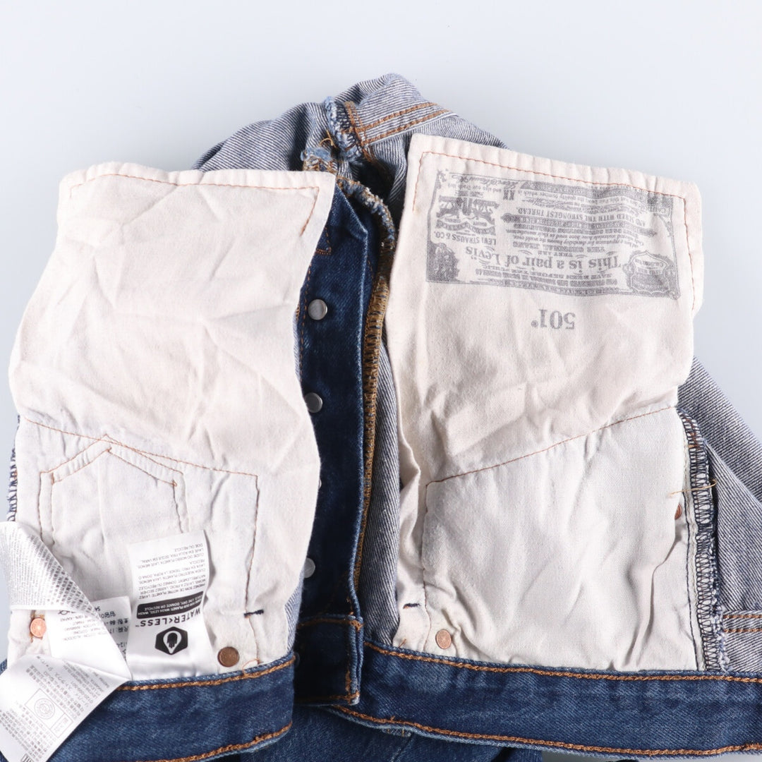 Levi's 501 straight denim pants for men, size W34 cotton blue type Vintage Second Hand