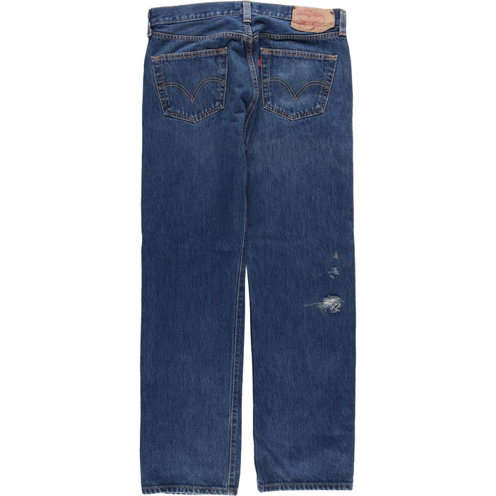 Levi's 501 straight denim pants for men, size W34 cotton blue type Vintage Second Hand
