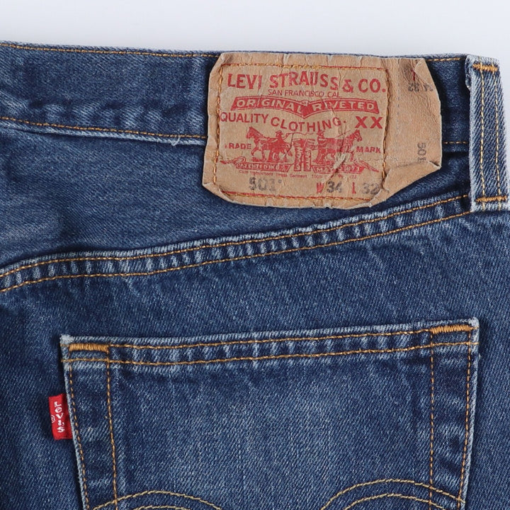 Levi's 501 straight denim pants for men, size W34 cotton blue type Vintage Second Hand