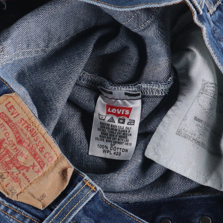 Levi's 501 straight denim pants for men, size W34 cotton blue type Vintage Second Hand