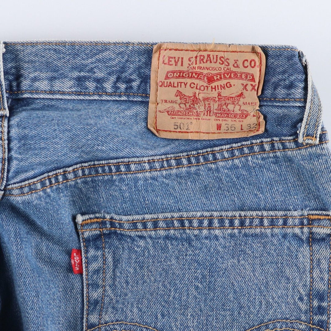 Levi's 501 straight denim pants for men, size W36 cotton blue type Vintage Second Hand