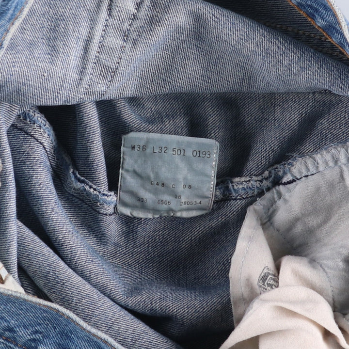 Levi's 501 straight denim pants for men, size W36 cotton blue type Vintage Second Hand