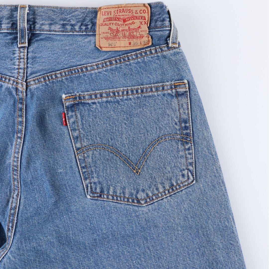Levi's 501 straight denim pants for men, size W36 cotton blue type Vintage Second Hand
