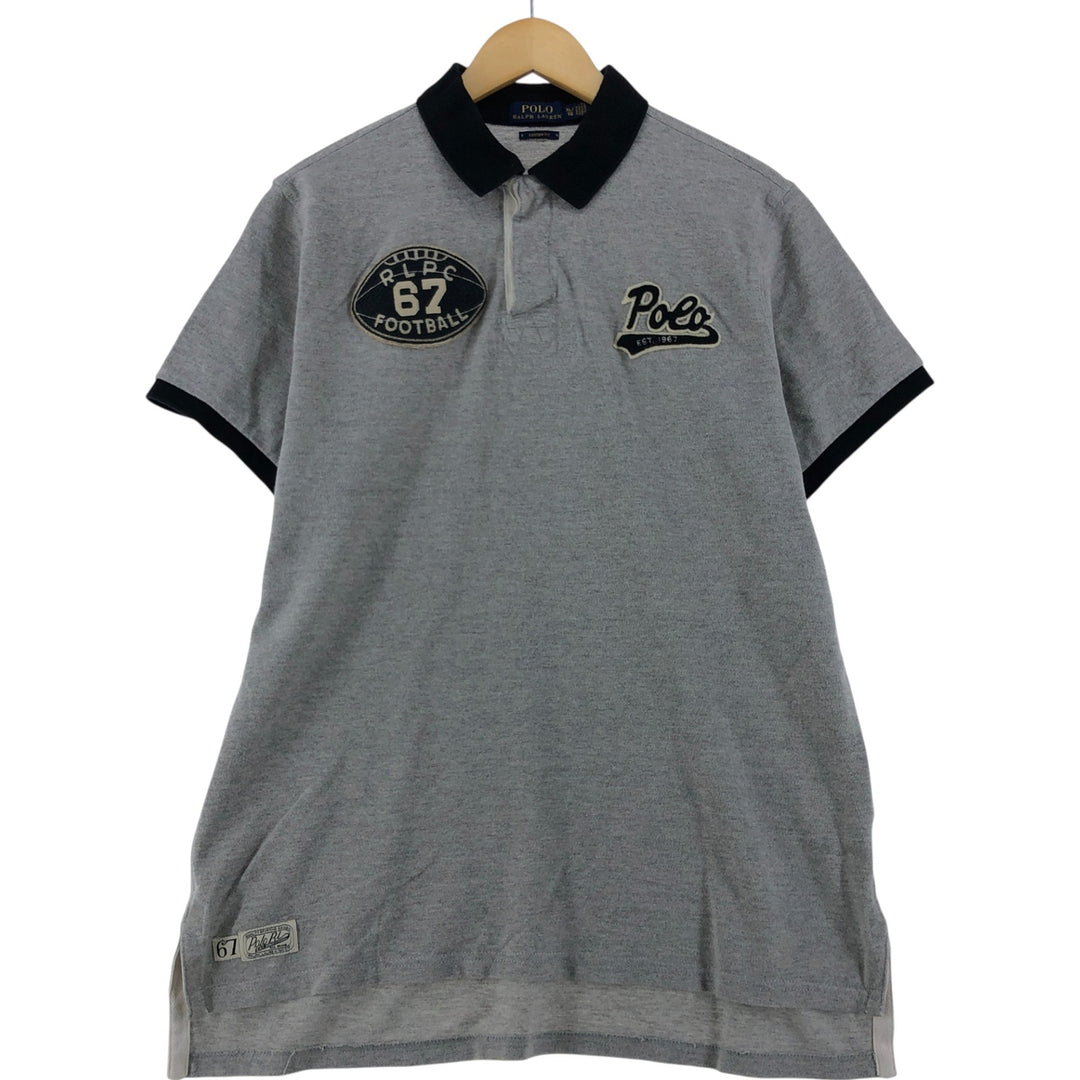Ralph Lauren POLO RALPH LAUREN CLASSIC FIT short sleeve polo shirt men's XL equivalent cotton gray type Vintage Second Hand