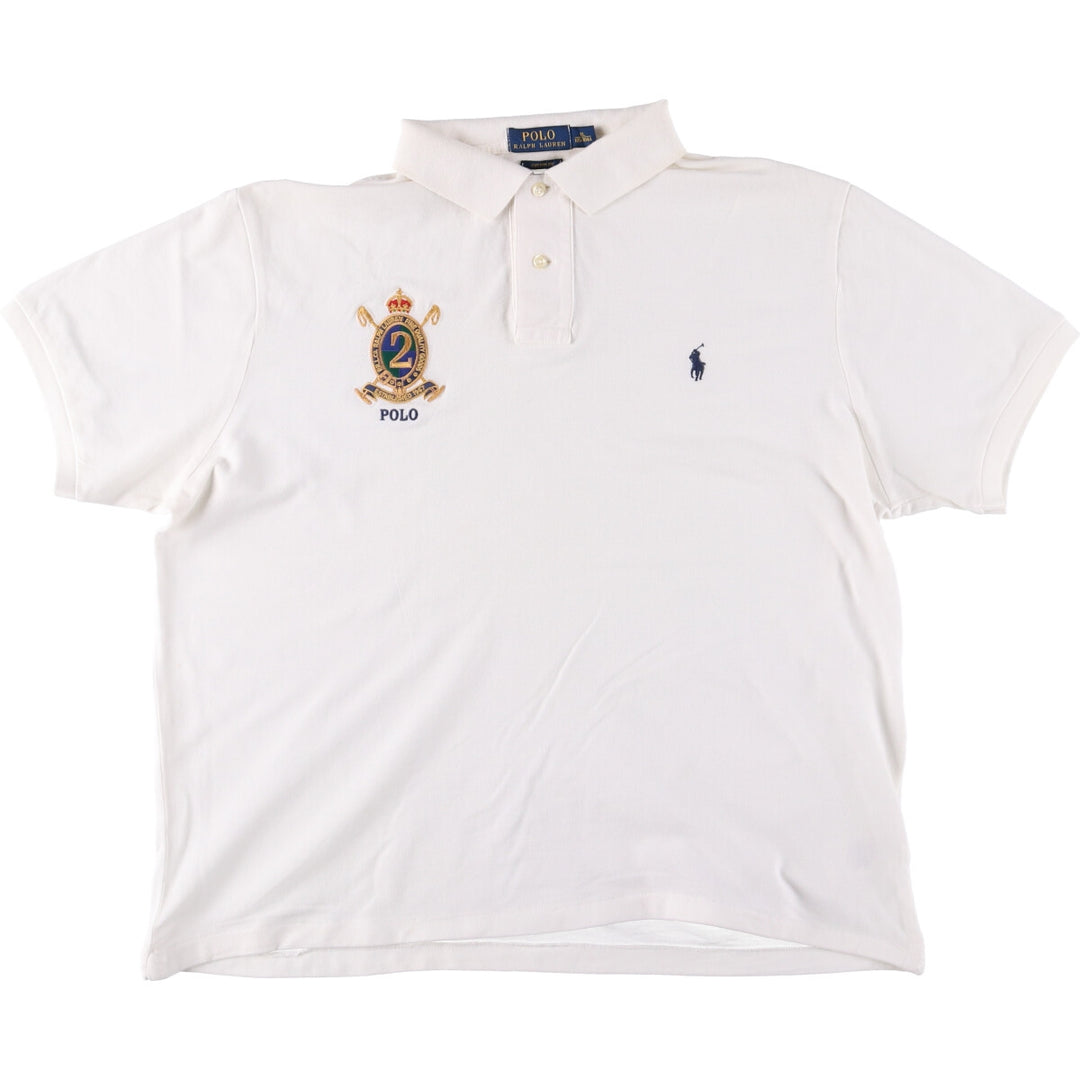 Ralph Lauren POLO RALPH LAUREN CUSTOM FIT short sleeve polo shirt men's XL equivalent cotton white type Vintage Second Hand