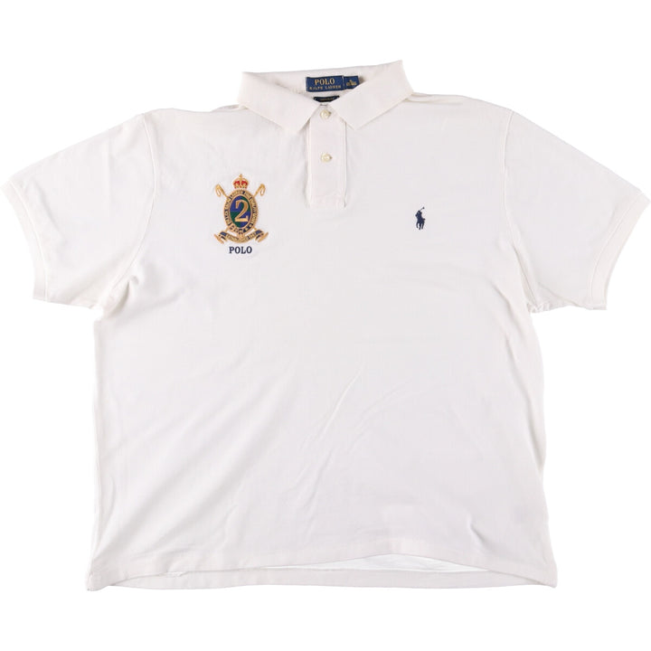 Ralph Lauren POLO RALPH LAUREN CUSTOM FIT short sleeve polo shirt men's XL equivalent cotton white type Vintage Second Hand