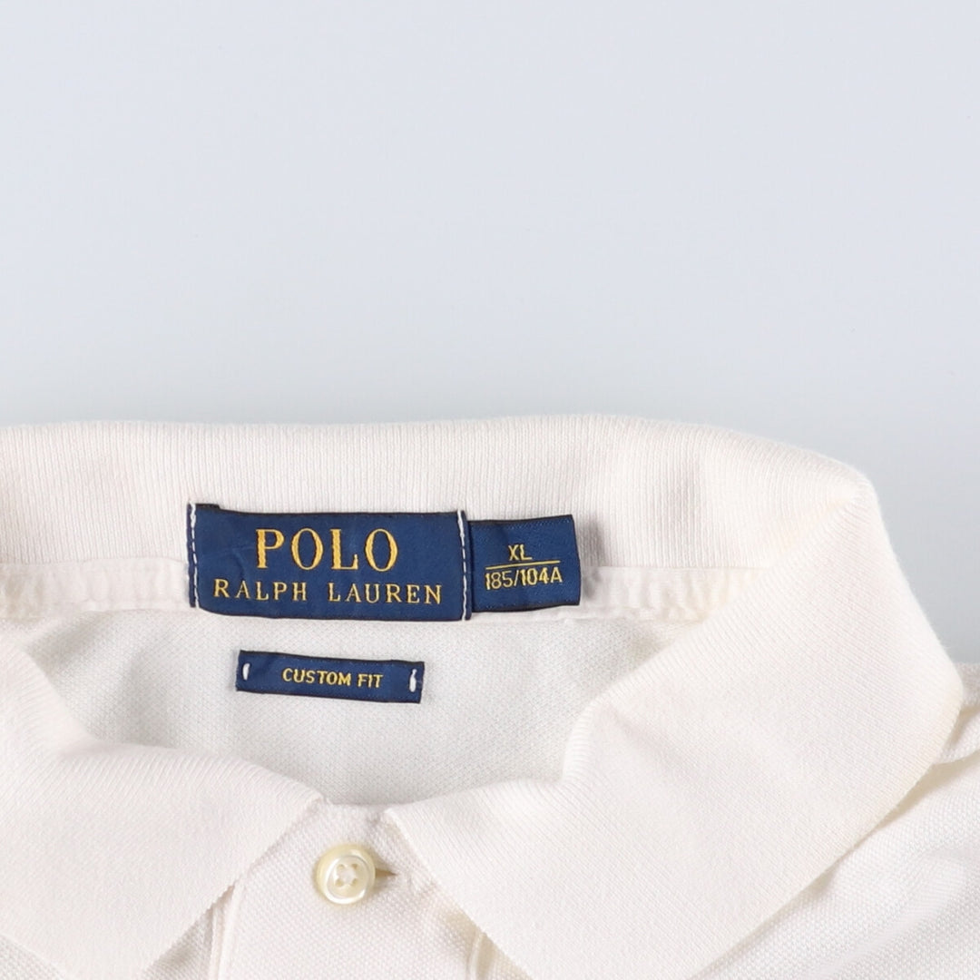 Ralph Lauren POLO RALPH LAUREN CUSTOM FIT short sleeve polo shirt men's XL equivalent cotton white type Vintage Second Hand