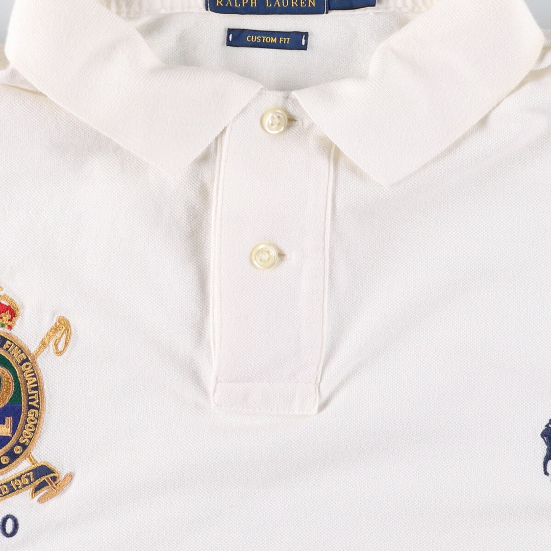 Ralph Lauren POLO RALPH LAUREN CUSTOM FIT short sleeve polo shirt men's XL equivalent cotton white type Vintage Second Hand
