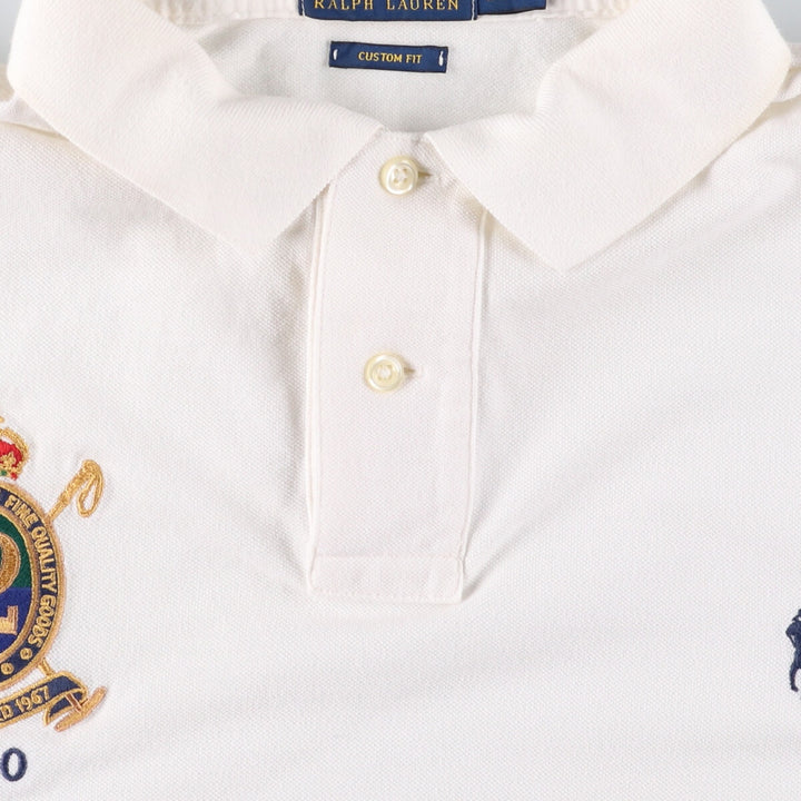 Ralph Lauren POLO RALPH LAUREN CUSTOM FIT short sleeve polo shirt men's XL equivalent cotton white type Vintage Second Hand