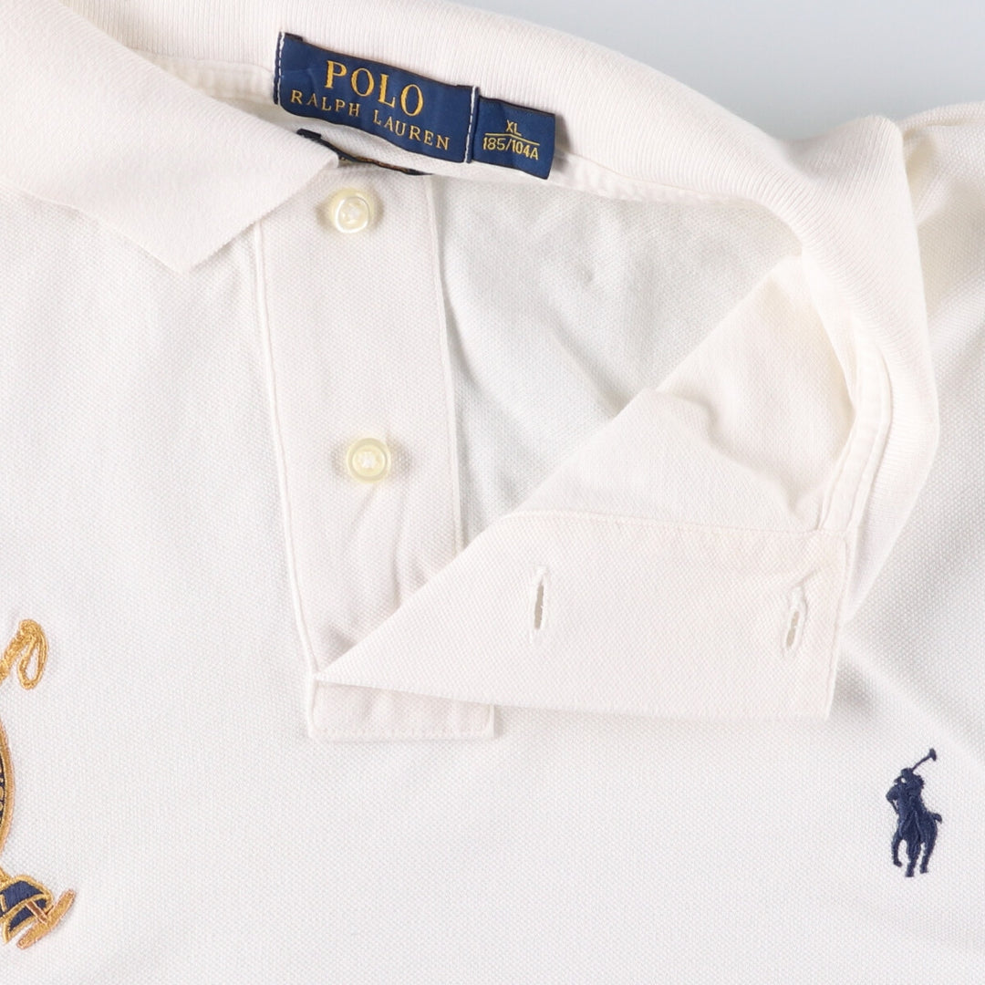 Ralph Lauren POLO RALPH LAUREN CUSTOM FIT short sleeve polo shirt men's XL equivalent cotton white type Vintage Second Hand