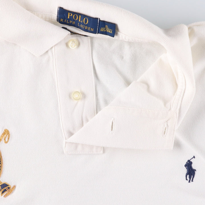 Ralph Lauren POLO RALPH LAUREN CUSTOM FIT short sleeve polo shirt men's XL equivalent cotton white type Vintage Second Hand