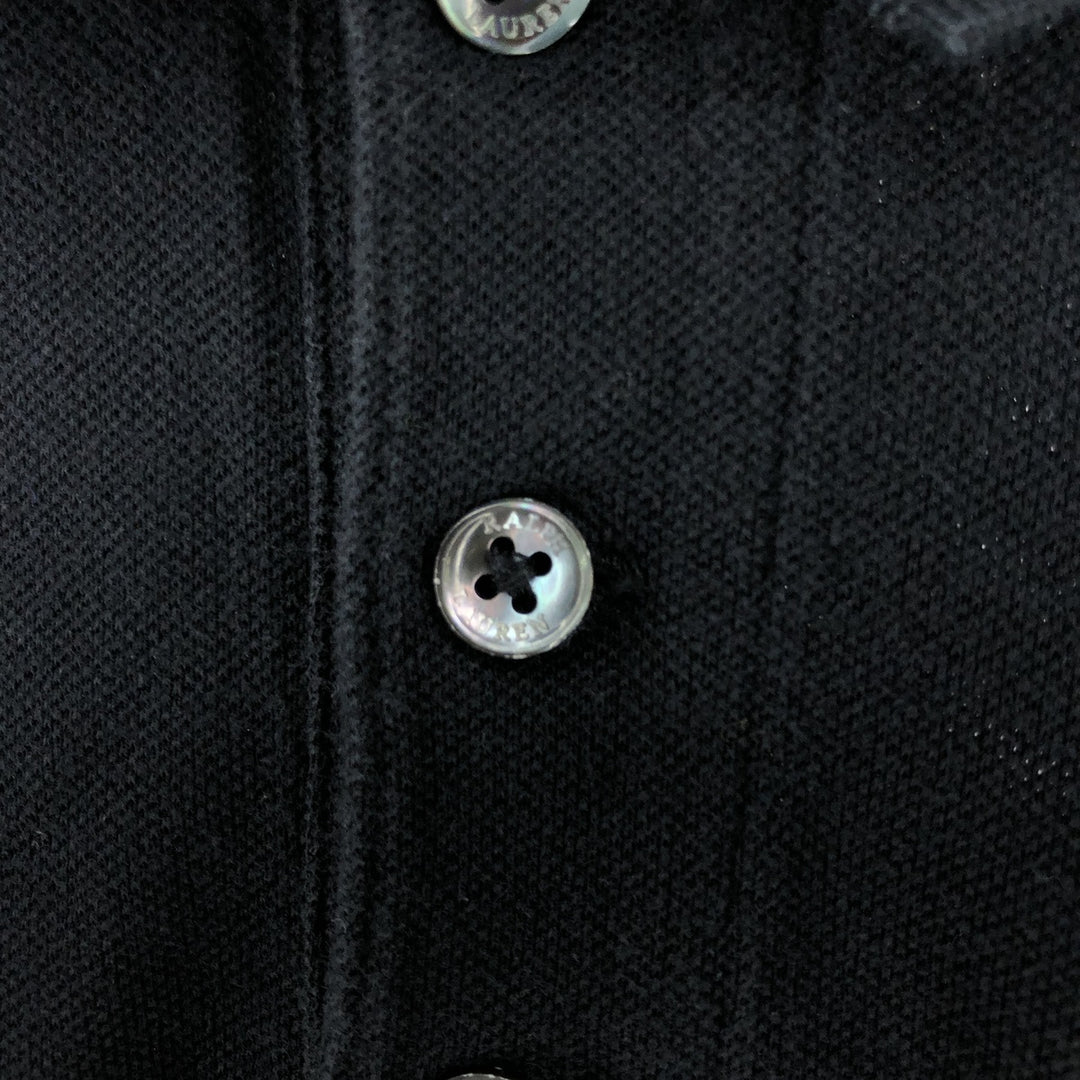 Ralph Lauren POLO RALPH LAUREN SLIM FIT short sleeve polo shirt, men's size L cotton black type Vintage Second Hand