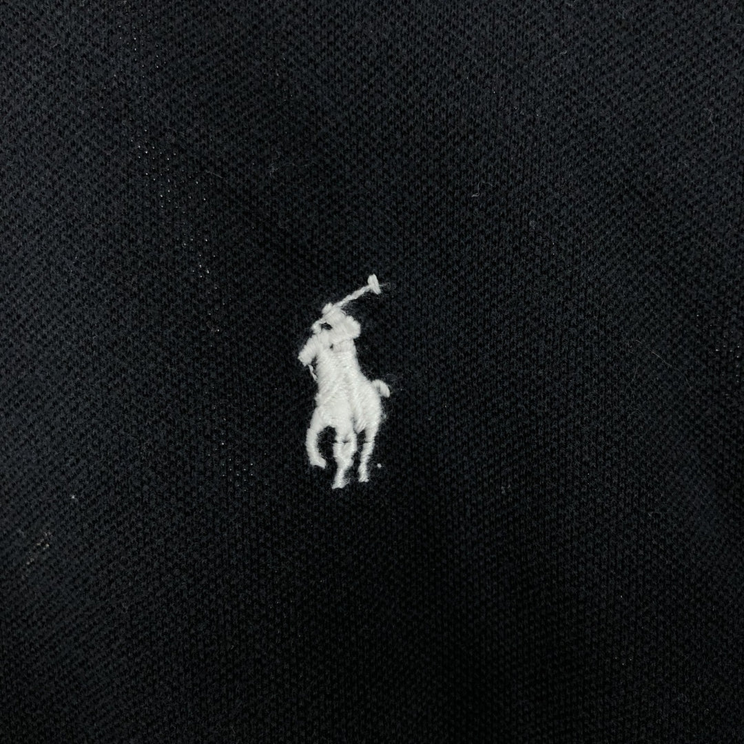 Ralph Lauren POLO RALPH LAUREN SLIM FIT short sleeve polo shirt, men's size L cotton black type Vintage Second Hand