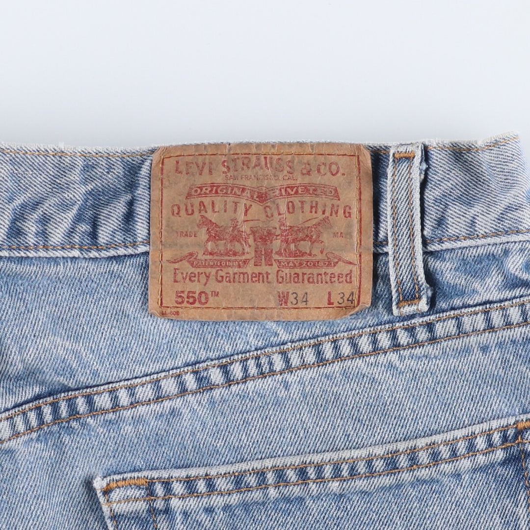 90'S Levi's 550 Relaxed Fit Tapered Denim Pants Men's W33 Vintage cotton blue type Vintage Second Hand