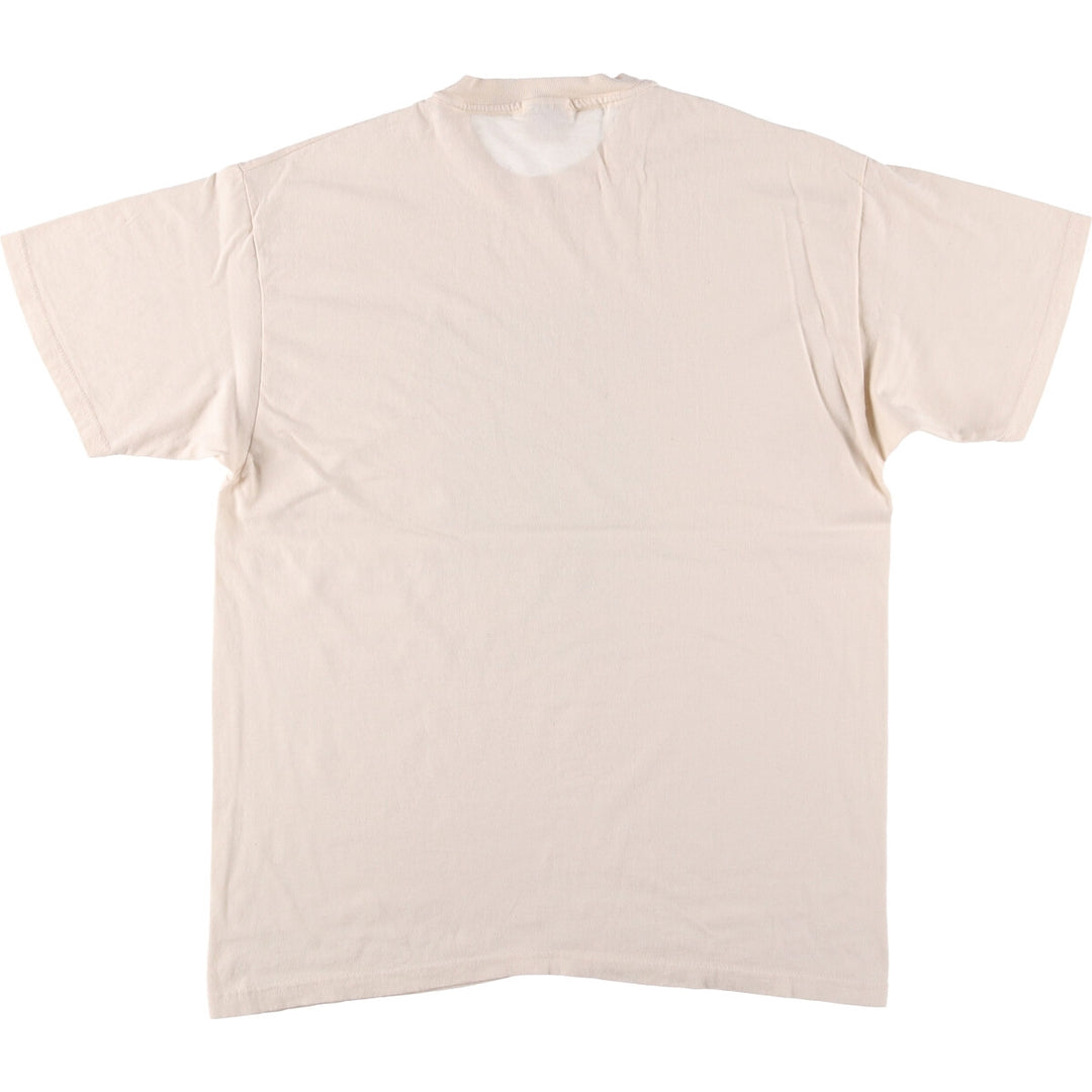 00'S Hanes Printed T-shirt, Men's L size cotton ivory Vintage Second Hand