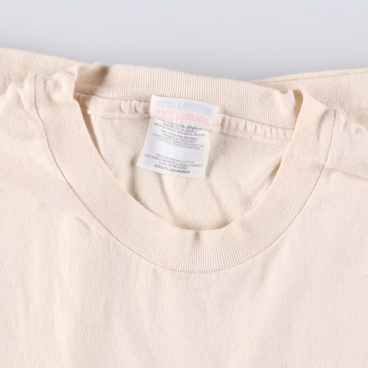 00'S Hanes Printed T-shirt, Men's L size cotton ivory Vintage Second Hand