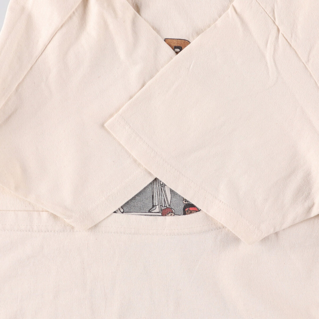 00'S Hanes Printed T-shirt, Men's L size cotton ivory Vintage Second Hand