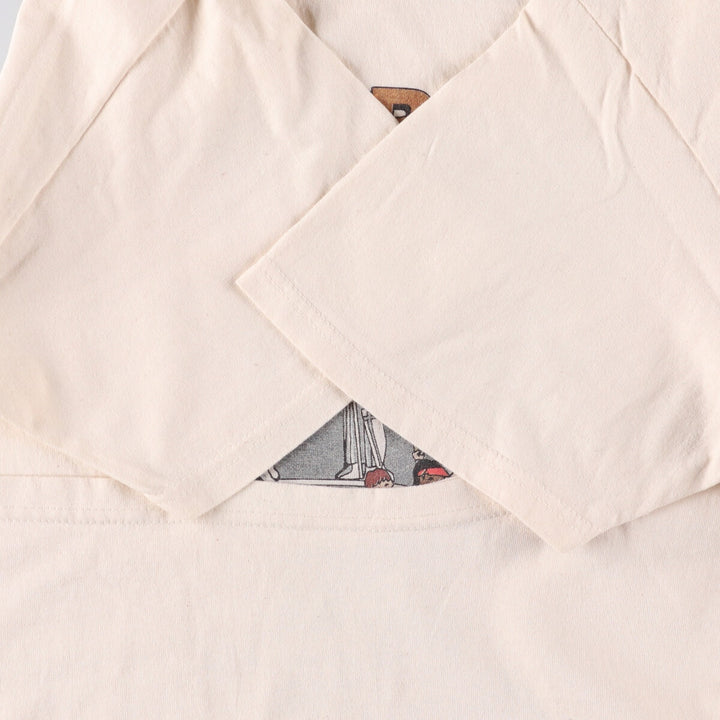 00'S Hanes Printed T-shirt, Men's L size cotton ivory Vintage Second Hand