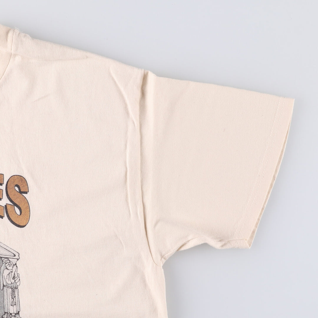 00'S Hanes Printed T-shirt, Men's L size cotton ivory Vintage Second Hand