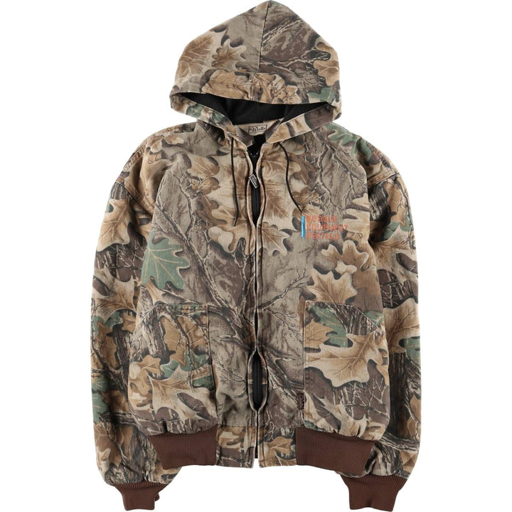 90'S WALLS Camouflage Pattern Real Tree Camo Cotton Parka Men's L Size Vintage cotton Khaki type beige Vintage Second Hand