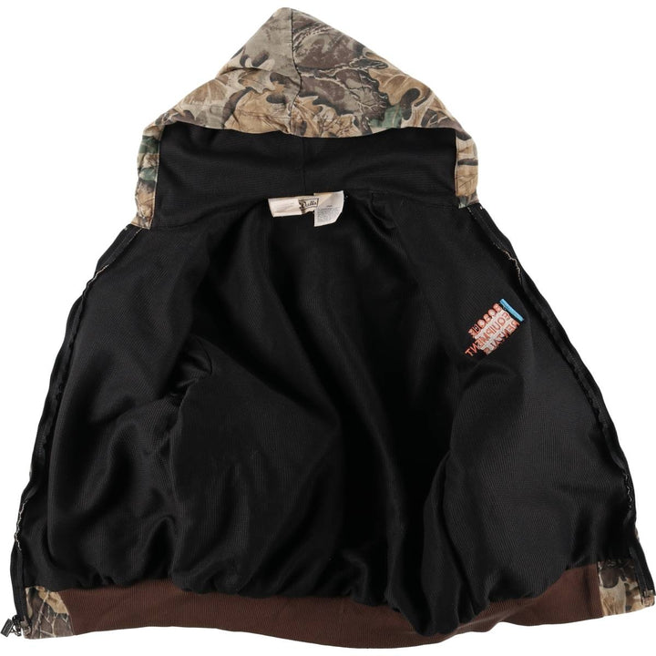 90'S WALLS Camouflage Pattern Real Tree Camo Cotton Parka Men's L Size Vintage cotton Khaki type beige Vintage Second Hand