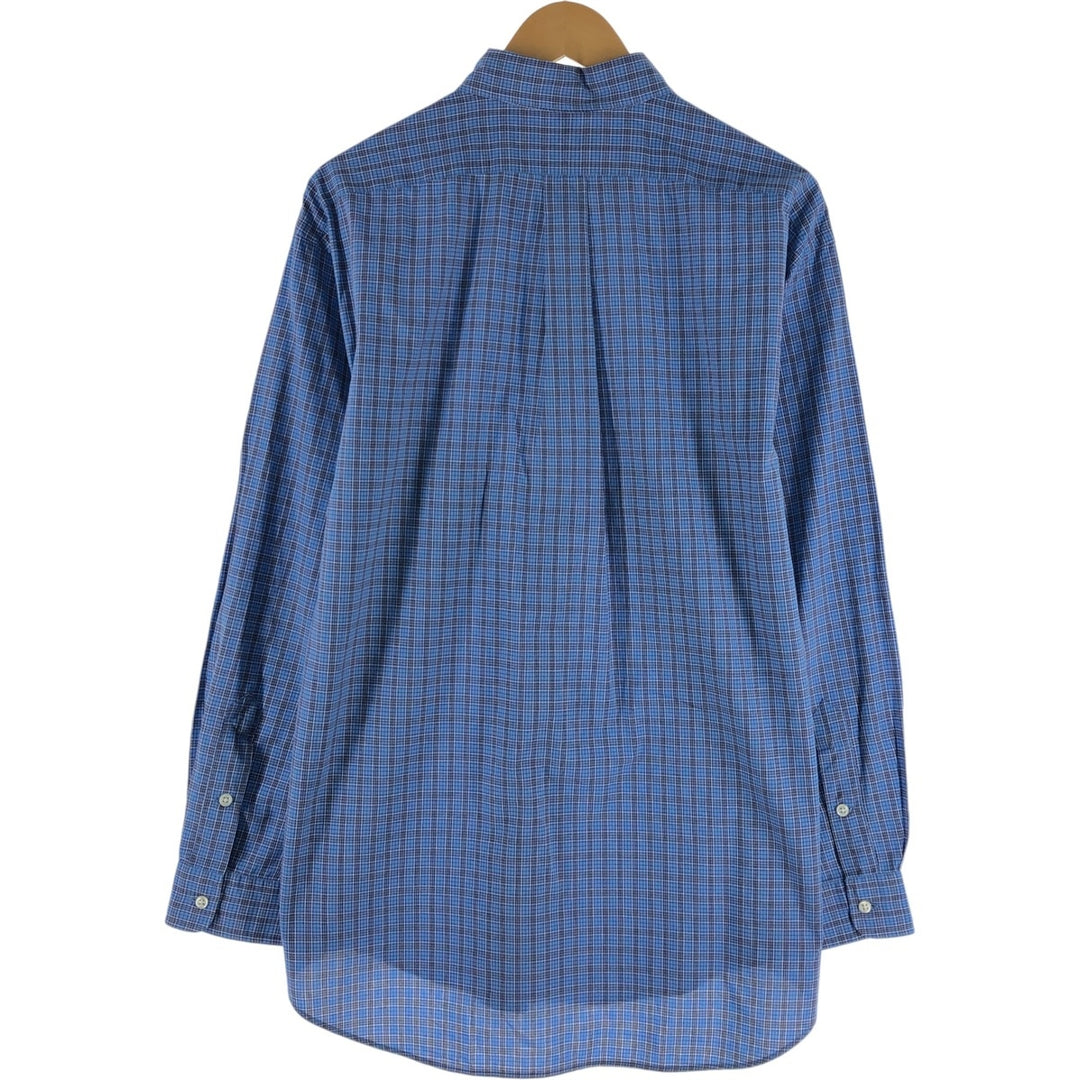 Ralph Lauren BLAKE long sleeve button down check shirt, men's size L cotton Blue type light blue Vintage Second Hand