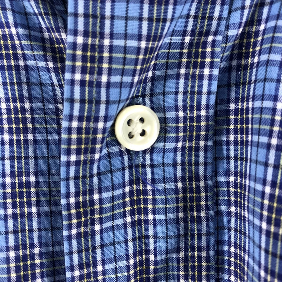 Ralph Lauren BLAKE long sleeve button down check shirt, men's size L cotton Blue type light blue Vintage Second Hand
