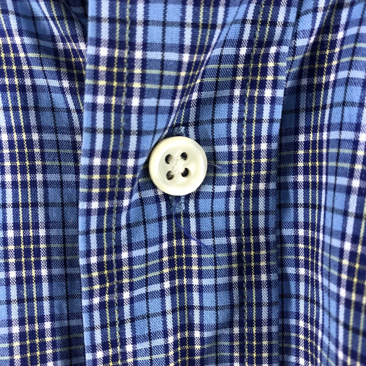 Ralph Lauren BLAKE long sleeve button down check shirt, men's size L cotton Blue type light blue Vintage Second Hand