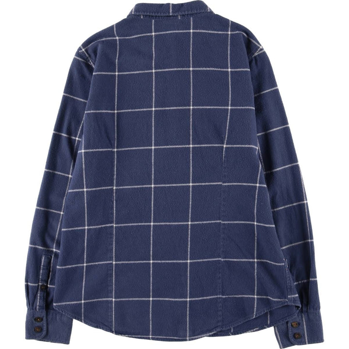 Patagonia Fjord Flannel Shirt 42405FA22 Long Sleeve Flannel Check Shirt Women's Size M Organic cotton navy blue type Vintage Second Hand