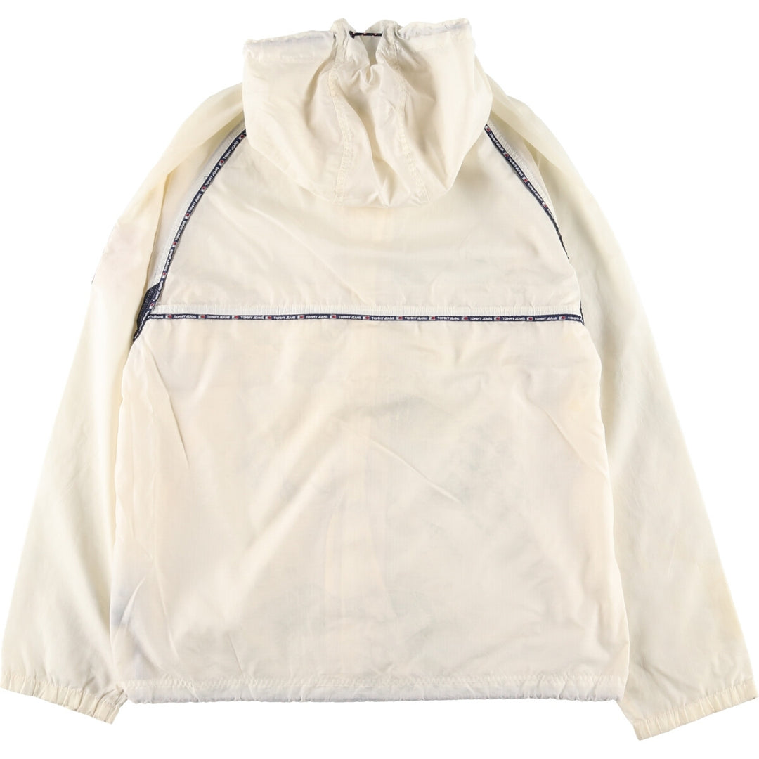 90'S Tommy Hilfiger nylon parka, men's size L, vintage Nylon white type Vintage Second Hand