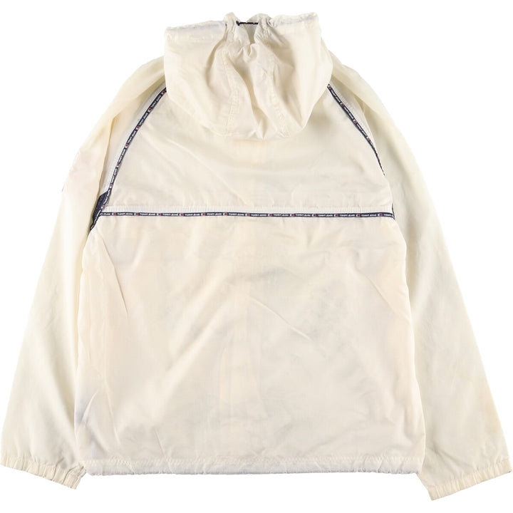 90'S Tommy Hilfiger nylon parka, men's size L, vintage Nylon white type Vintage Second Hand