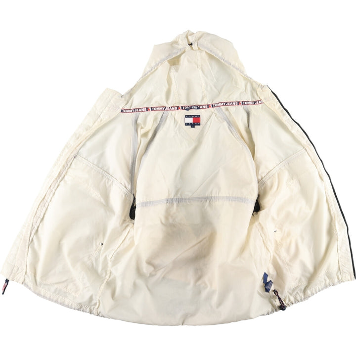 90'S Tommy Hilfiger nylon parka, men's size L, vintage Nylon white type Vintage Second Hand