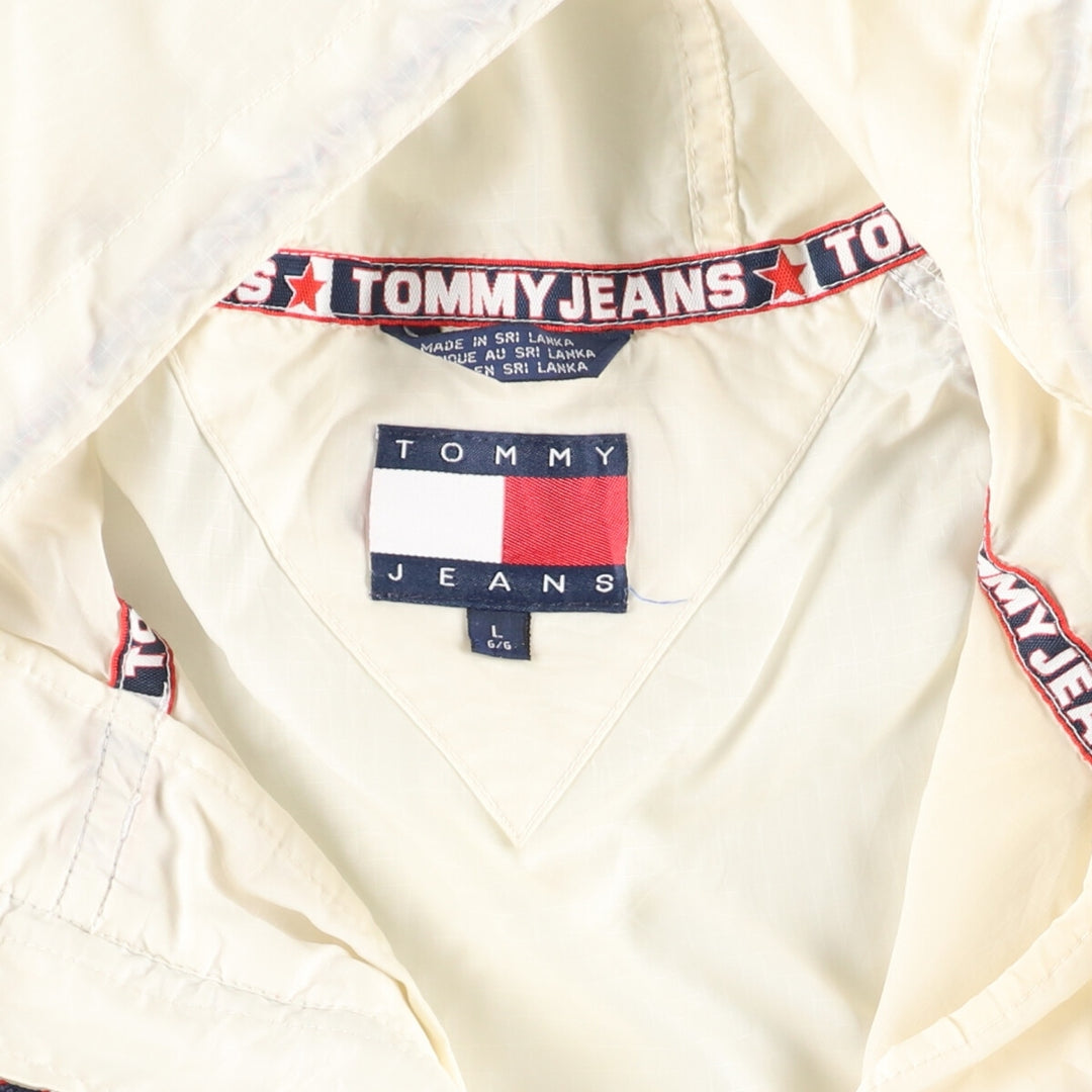 90'S Tommy Hilfiger nylon parka, men's size L, vintage Nylon white type Vintage Second Hand