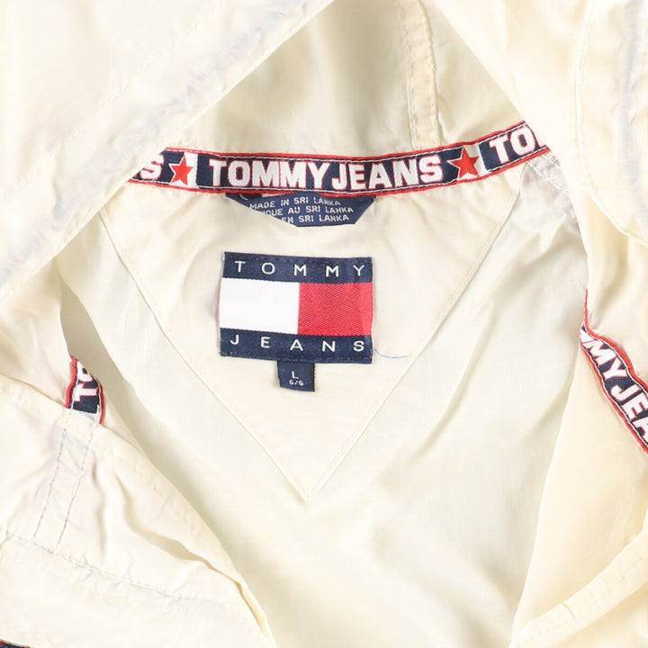 90'S Tommy Hilfiger nylon parka, men's size L, vintage Nylon white type Vintage Second Hand