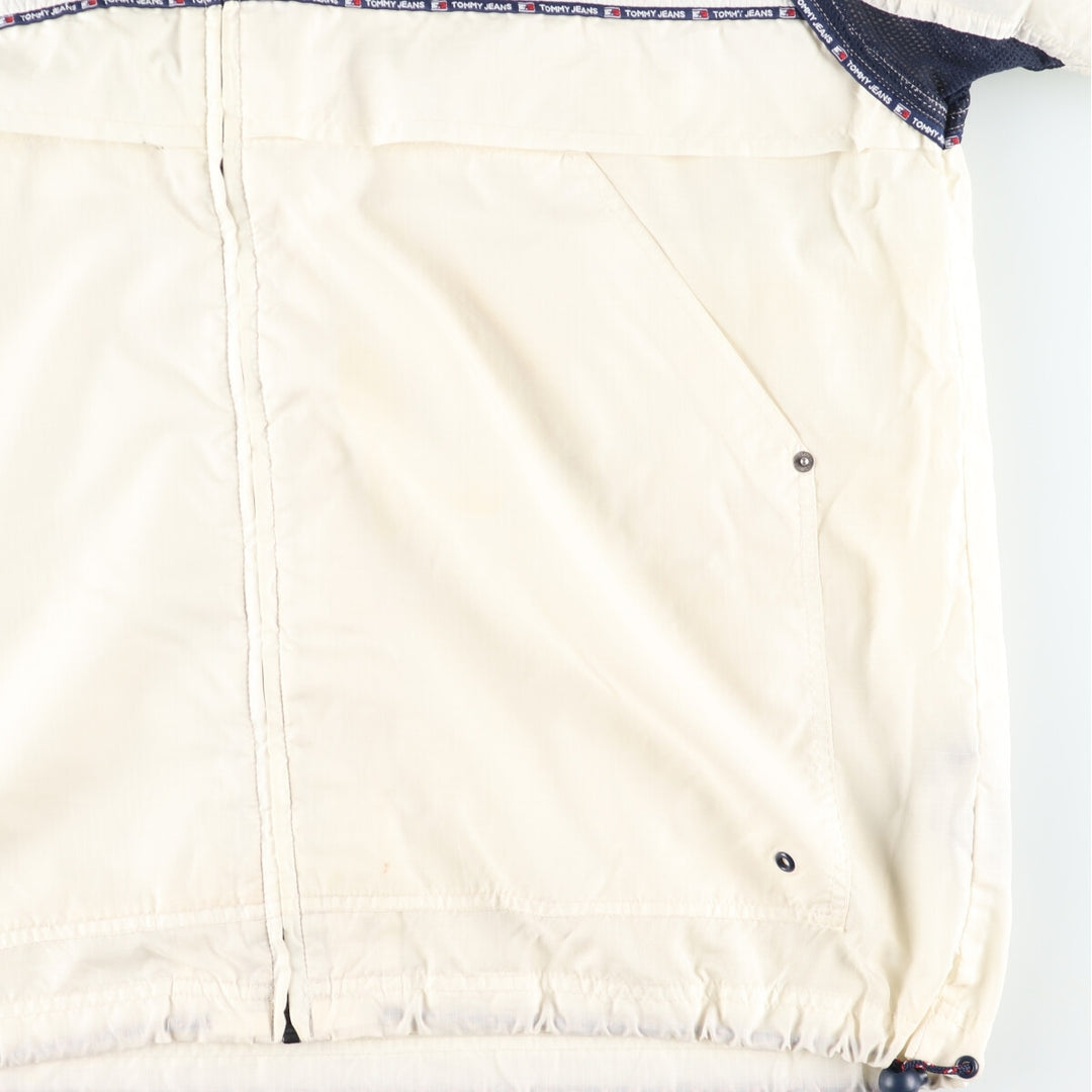 90'S Tommy Hilfiger nylon parka, men's size L, vintage Nylon white type Vintage Second Hand