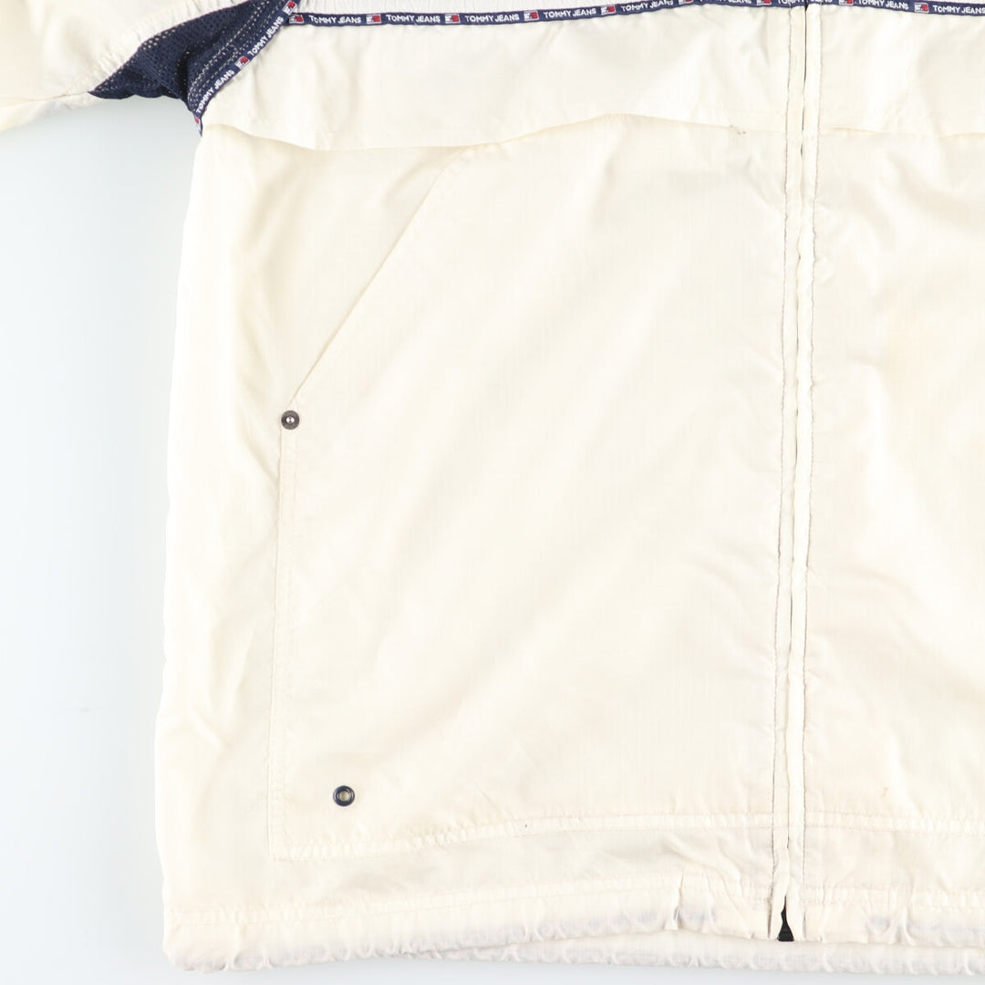 90'S Tommy Hilfiger nylon parka, men's size L, vintage Nylon white type Vintage Second Hand