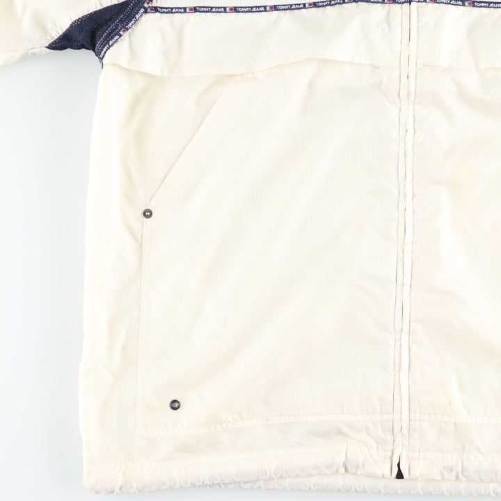 90'S Tommy Hilfiger nylon parka, men's size L, vintage Nylon white type Vintage Second Hand
