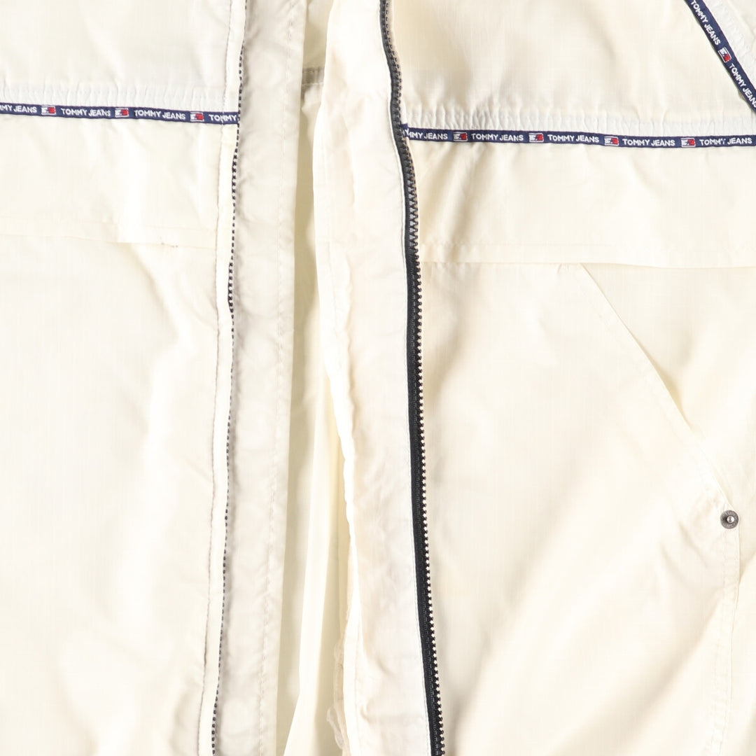 90'S Tommy Hilfiger nylon parka, men's size L, vintage Nylon white type Vintage Second Hand