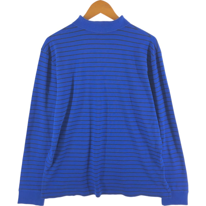 Ralph Lauren POLO RALPH LAUREN long-sleeved striped polo shirt, men's size XL cotton blue type Vintage Second Hand
