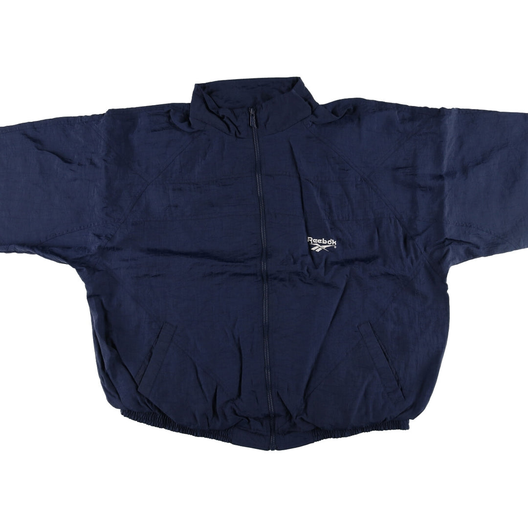 90'S Reebok nylon jacket, men's XXL size, vintage Nylon navy blue type Vintage Second Hand