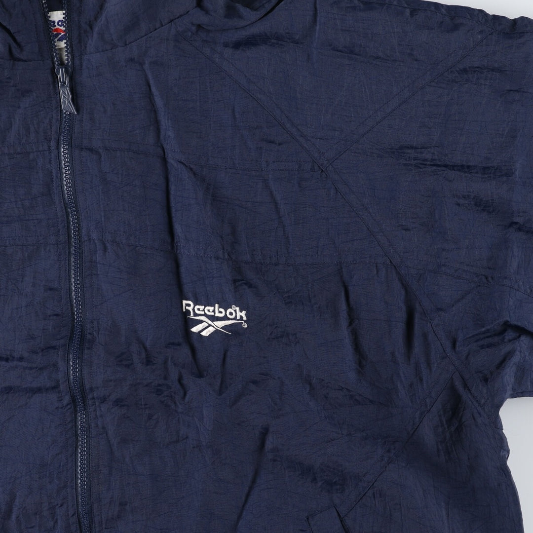 90'S Reebok nylon jacket, men's XXL size, vintage Nylon navy blue type Vintage Second Hand