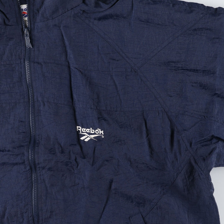 90'S Reebok nylon jacket, men's XXL size, vintage Nylon navy blue type Vintage Second Hand