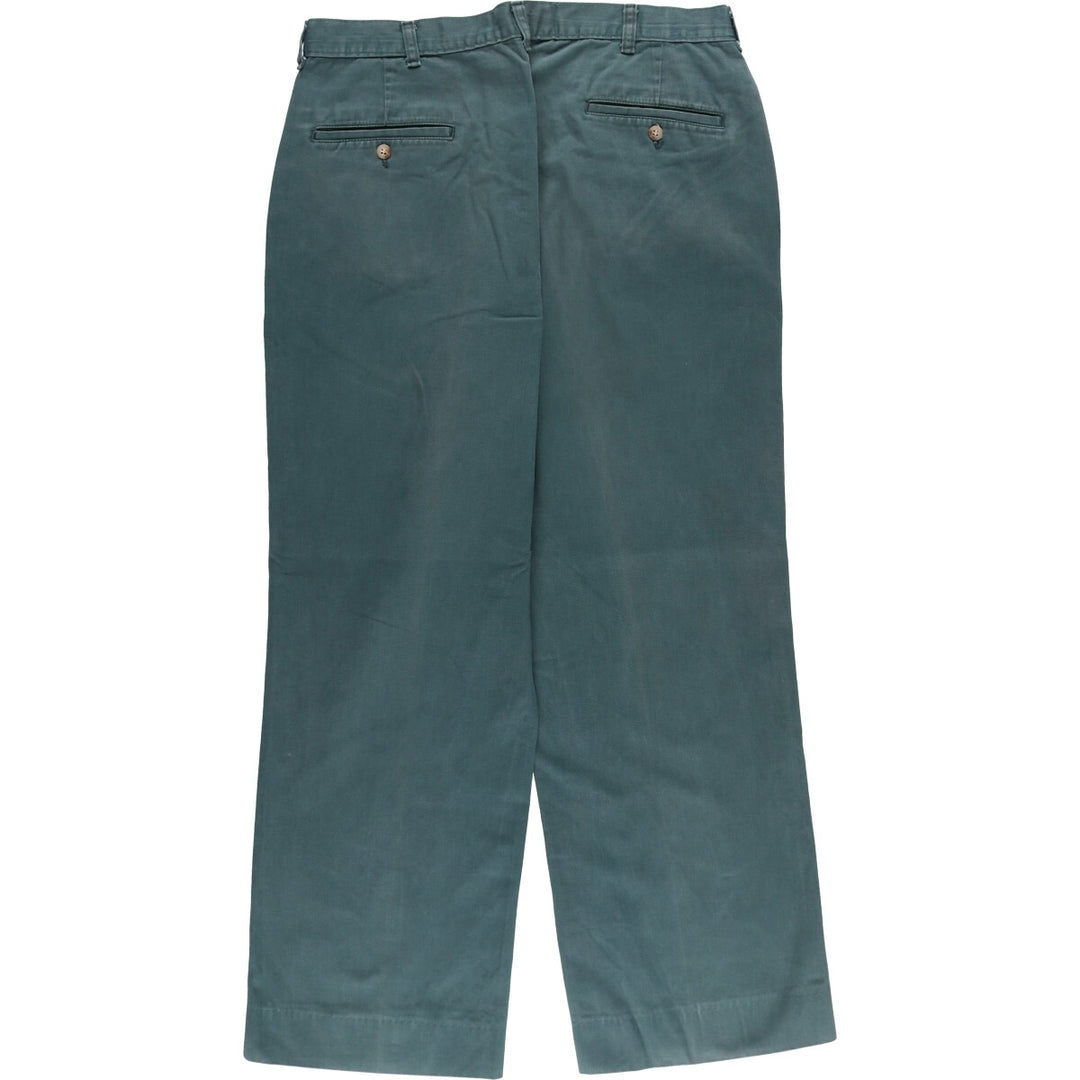 90'S Ralph Lauren POLO by Ralph Lauren Two-pleat Chino Pants Made in USA Men's W34 Vintage cotton Green type dark green Vintage Second Hand