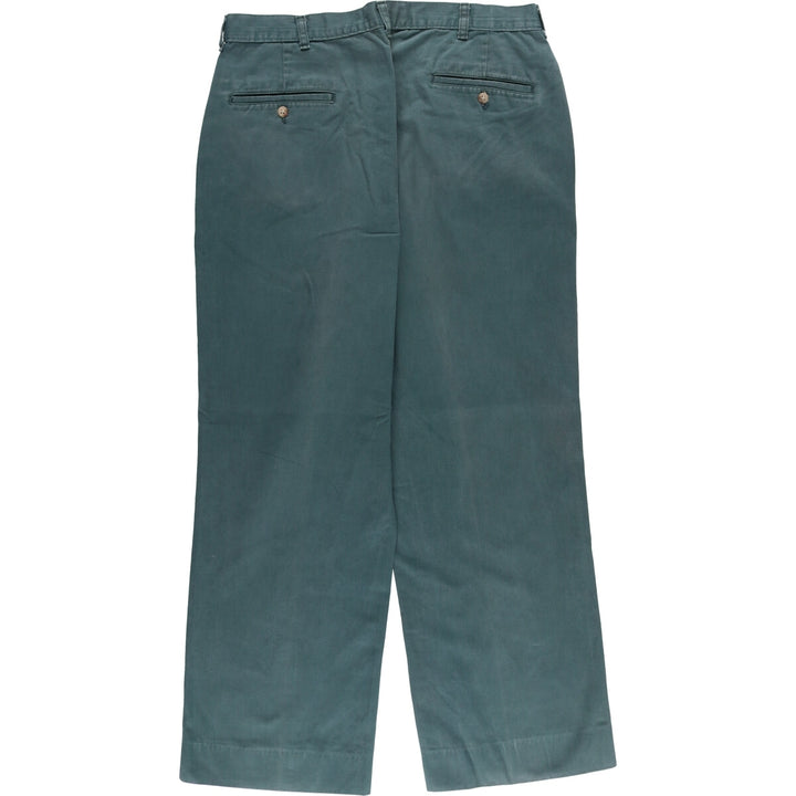 90'S Ralph Lauren POLO by Ralph Lauren Two-pleat Chino Pants Made in USA Men's W34 Vintage cotton Green type dark green Vintage Second Hand