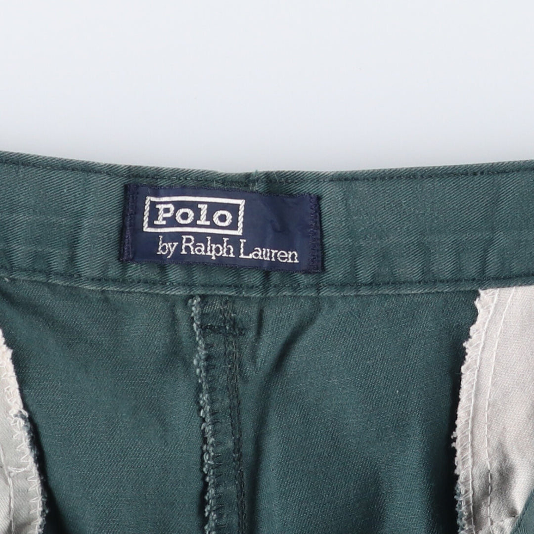 90'S Ralph Lauren POLO by Ralph Lauren Two-pleat Chino Pants Made in USA Men's W34 Vintage cotton Green type dark green Vintage Second Hand