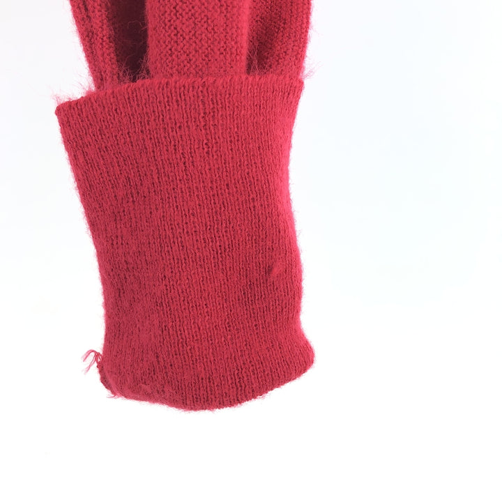 80'S THE FOX COLLECTION Acrylic Knit Cardigan Made in USA Men's L Size Vintage Oron Acrylic red type Vintage Second Hand