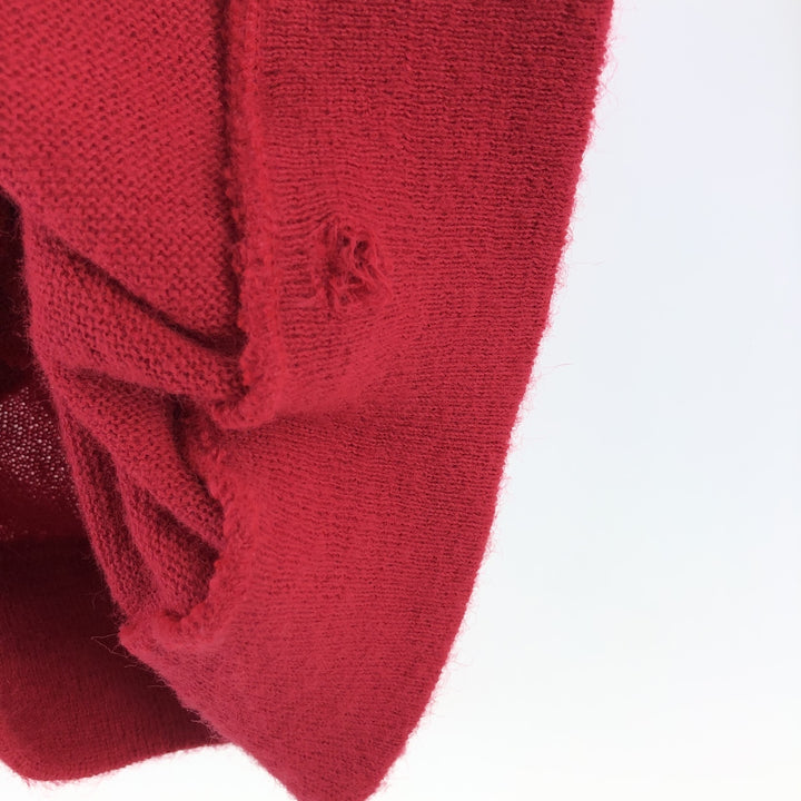 80'S THE FOX COLLECTION Acrylic Knit Cardigan Made in USA Men's L Size Vintage Oron Acrylic red type Vintage Second Hand